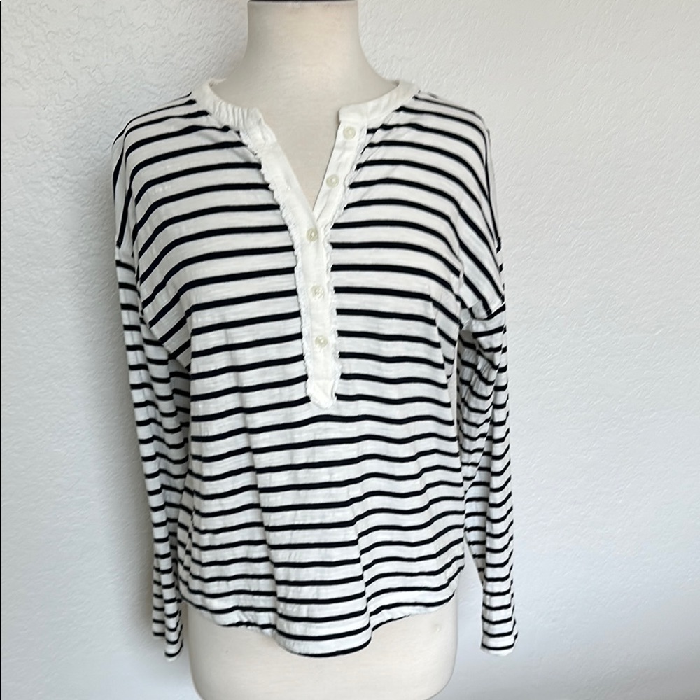 Boden Black and White Buttoned Polo shirt